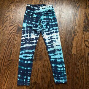 Girls Old Navy Active Leggings Size L (10-12) Blue Turquoise Tie Dye